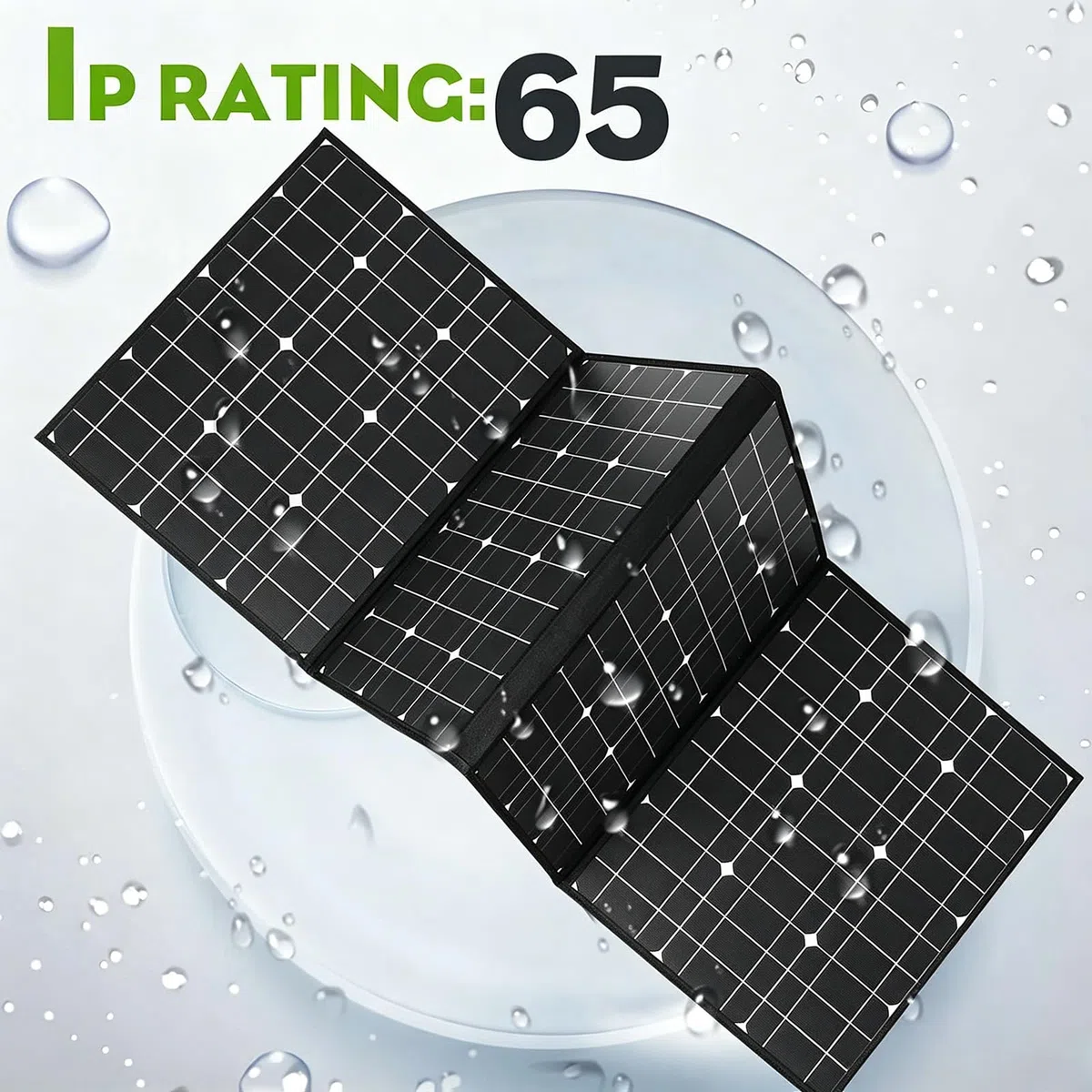 Kit Panneau Solaire éTanche, Panneau Solaire Pliable Ultra-Portable 150W avec Double Sortie Usb + DC, Sac Voyage LéGer Et Chargeur pour Campeurs, Camping-Cars Et Aventures Hors RéSeau,Black