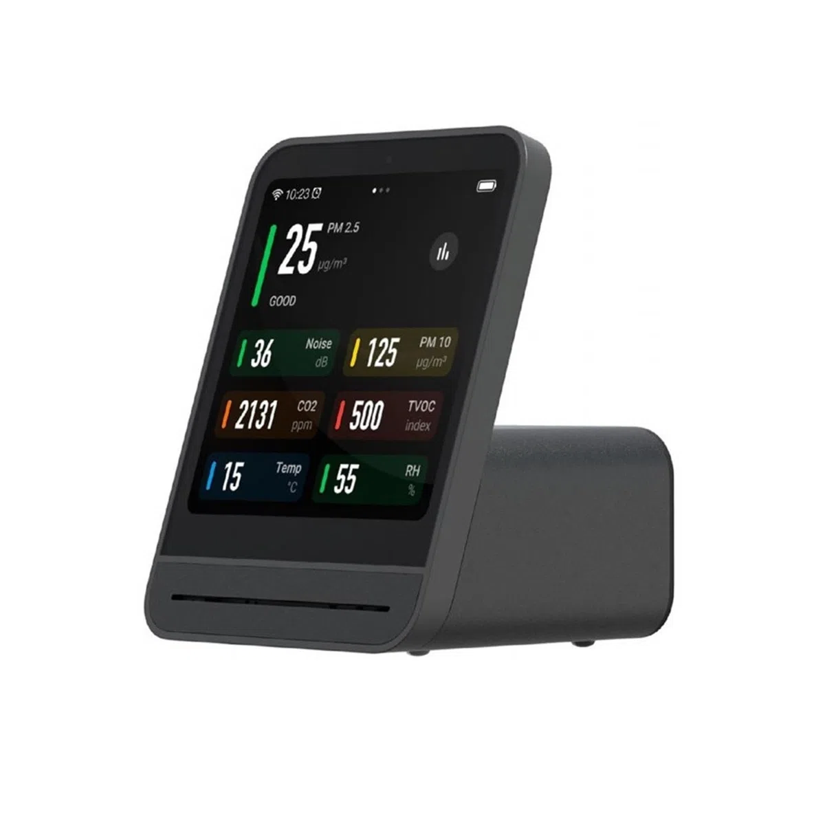 Moniteur de qualité de l'air, Capteur de température et d'humidité l'air, détecteur qualité CO2 PM2.5 Pour la maison(Zwart)