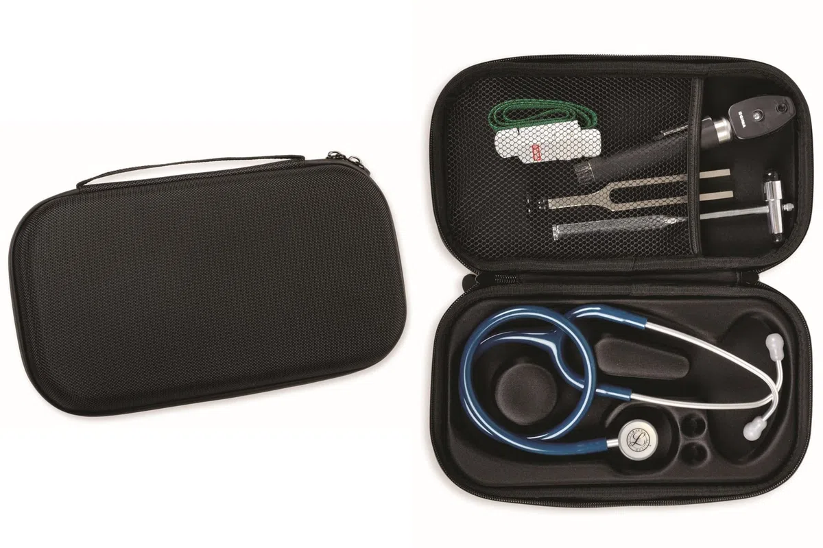 3M Littmann Stéthoscope de Surveillance Classic III, Tubulure Noire, Rainbow Edition, 69 cm, 5870 + GIMA ÉTUI CLASSIC pour stéthoscope - noir.