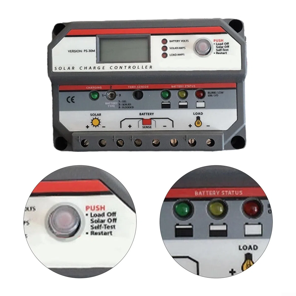 Régulateur Photovoltaïque 30A 12V 24V Automatique Régulateur