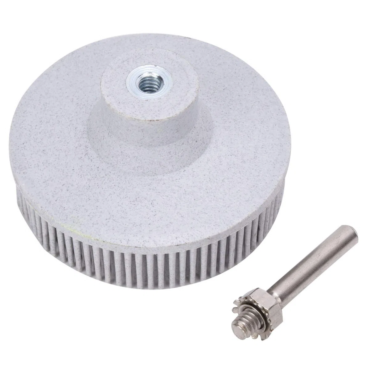 Disque à Poils Disque à Poils de 3 Pouces Brosse Abrasive en Caoutchouc émeri Ébavurage Meule de Polissage, Disques à Poils (Blanc)