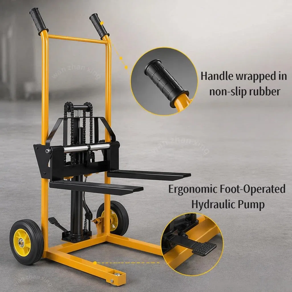 Gerbeur Transpalette Manuel 200kg Treuil Fourches Réglables