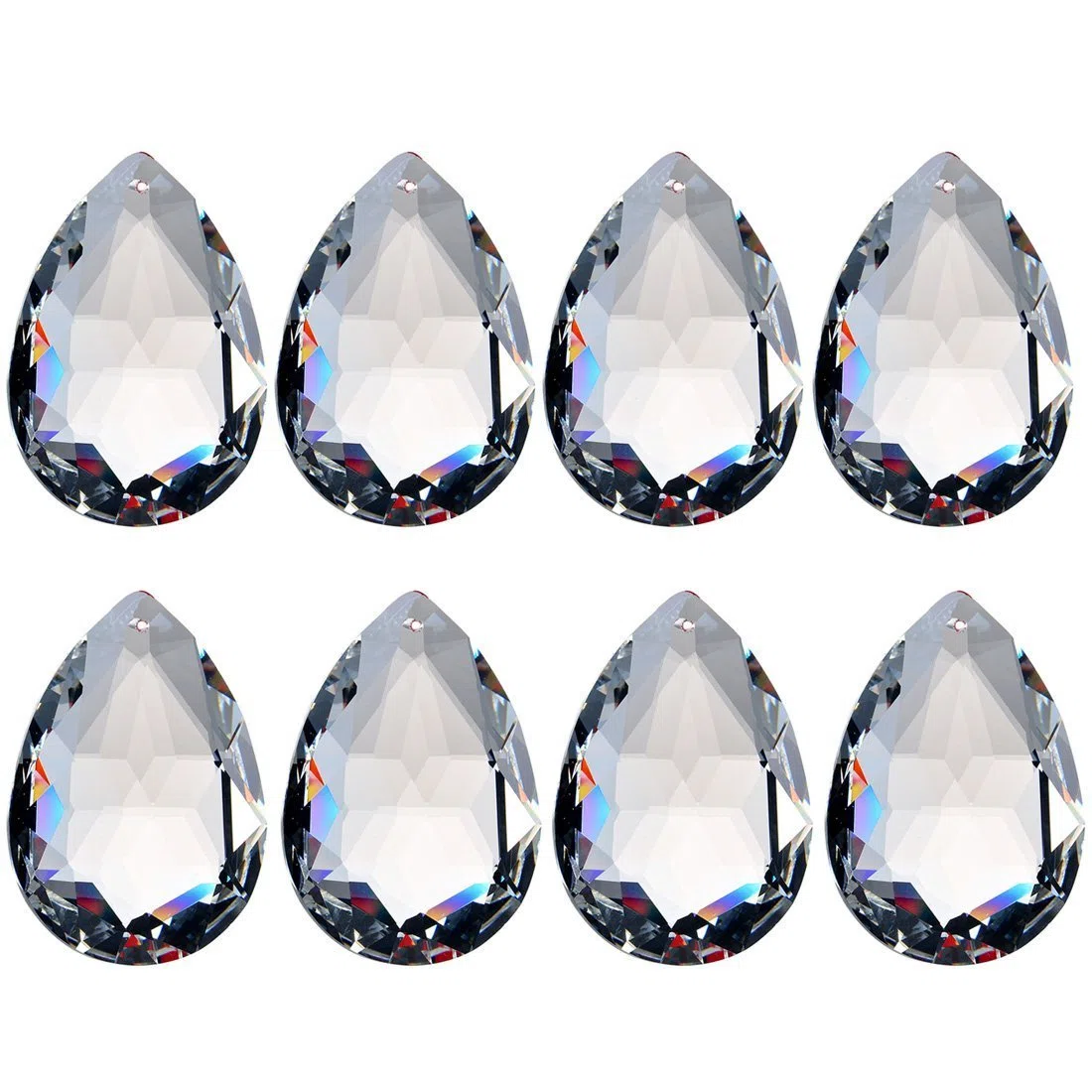 Inconnu H & D 10 Pcs 50 mm Clair Cristal de Verre à facettes prismes Lustre Pendentif Lampe Décoration Pièces