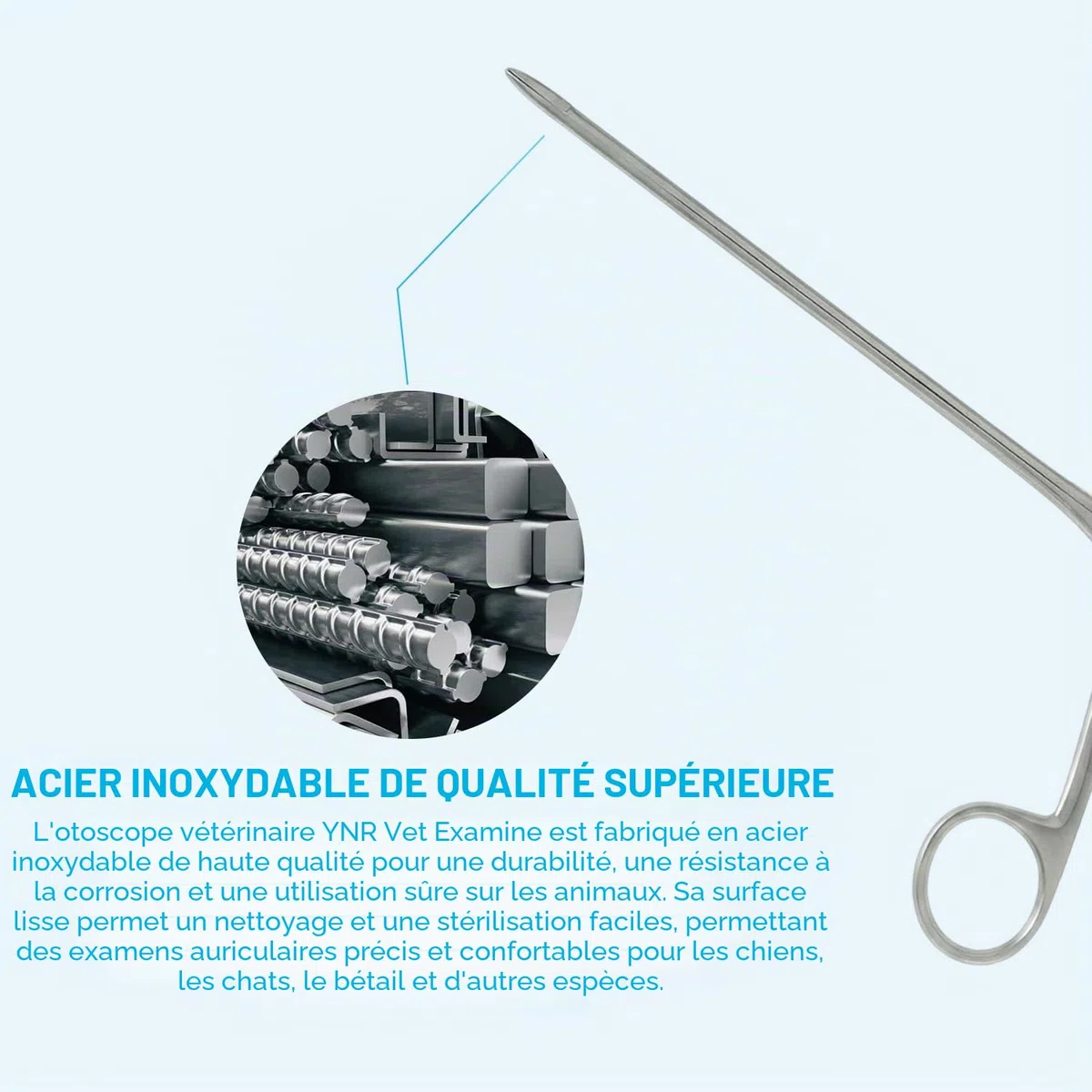 YNR Vet Examine Otoscope vétérinaire – Ensemble de spéculum de diagnostic vétérinaire, kit complet d'otoscope, étui de rangement portable, examen pour chiens, chats, bétail et toutes les espèces